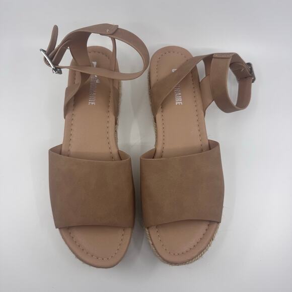Cushionaire Sandal Wmns 11 Brown Miranda Faux Leather Platform Wedge Espadrilles - Picture 9 of 9